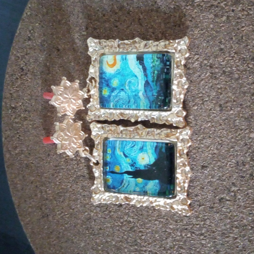 Vincent van Gogh Starry Night Painting Earrings